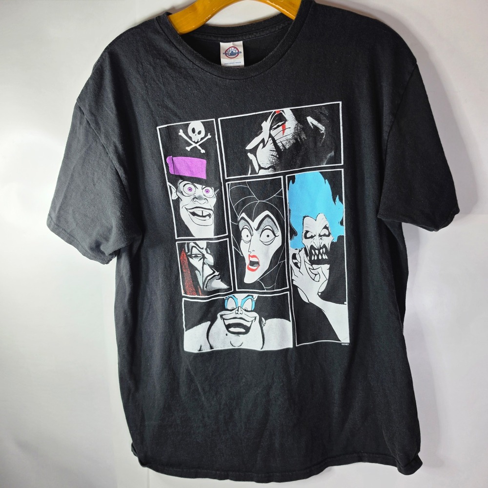 Disney Villains Graphic T Shirt Mens L Large Black Hades Ursula Scar Jafar Tee